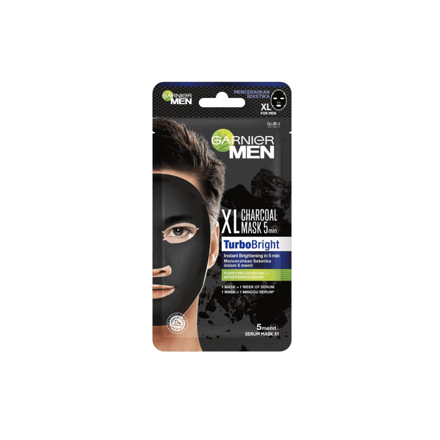 GARNIER MEN - Power White Sheet Mask SIngle - Turbo Bright